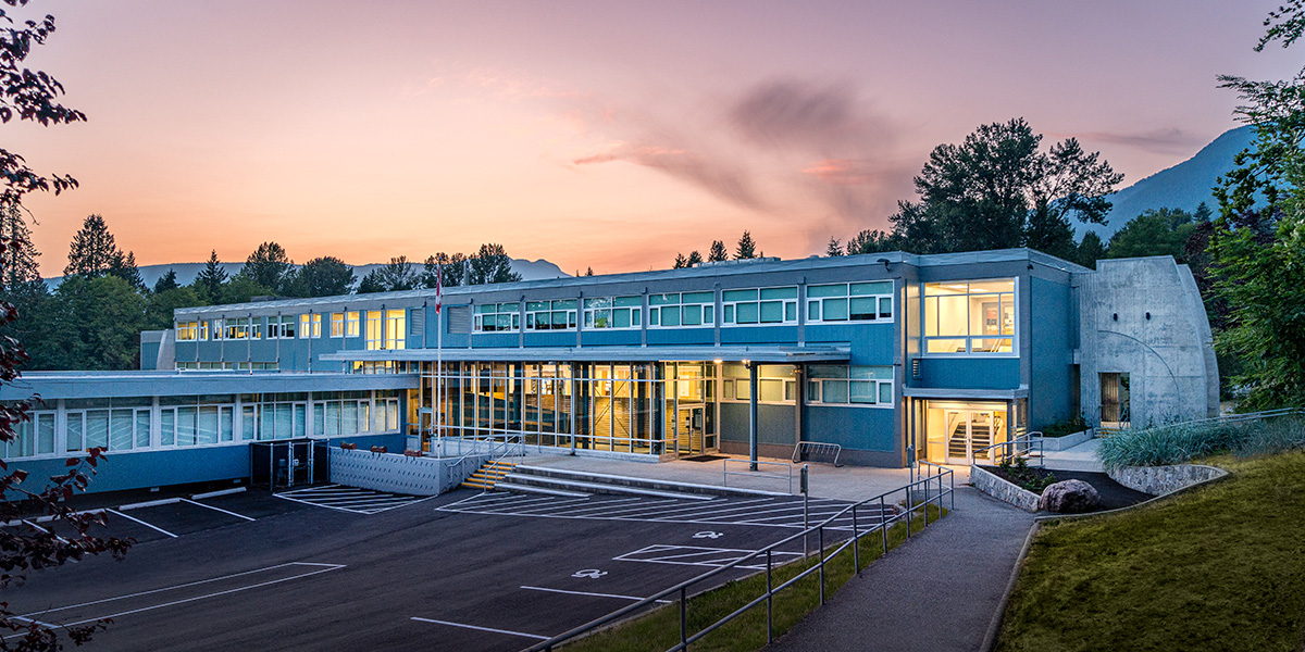 MSS front of school evening